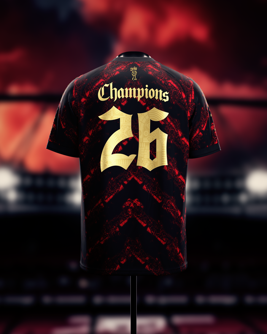 KARAC サッカーシャツ 2XL レッド迷彩 24番 AFC 2026 English Champions Jersey - Black – Comma Football